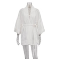 Women's Cotton V-Neck Lace-Up Cardigan Dress