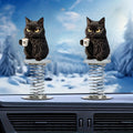 Flat Cute Black Cat Spring Car Rearview Mirror Bag or Keychain Pendant