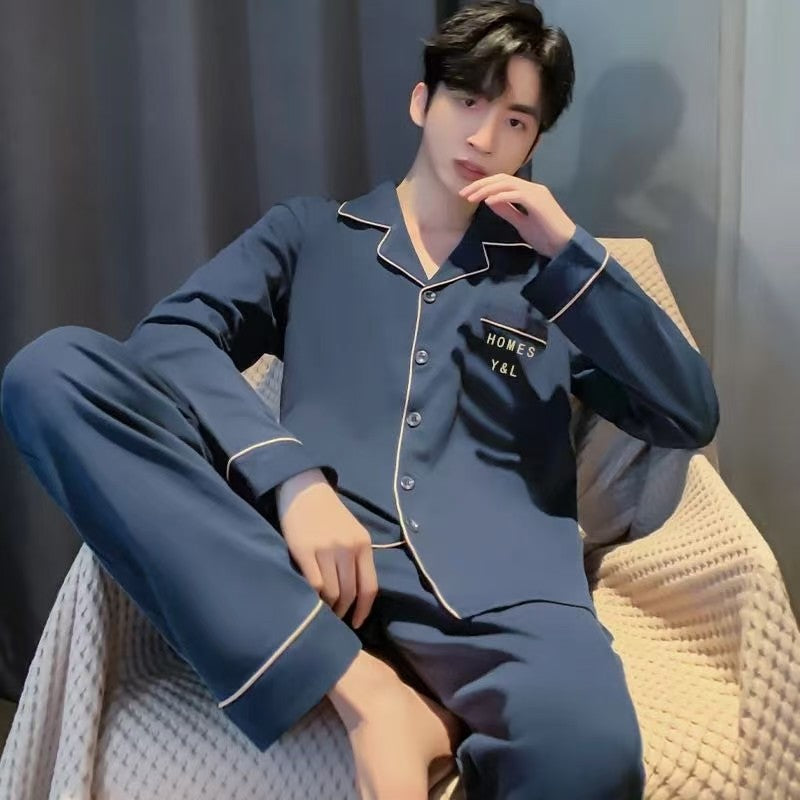 Pure Cotton Long Sleeve Pajamas for Men