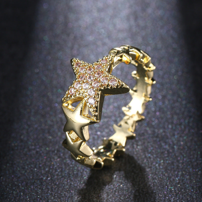Minimalist Star Design Zircon Ring