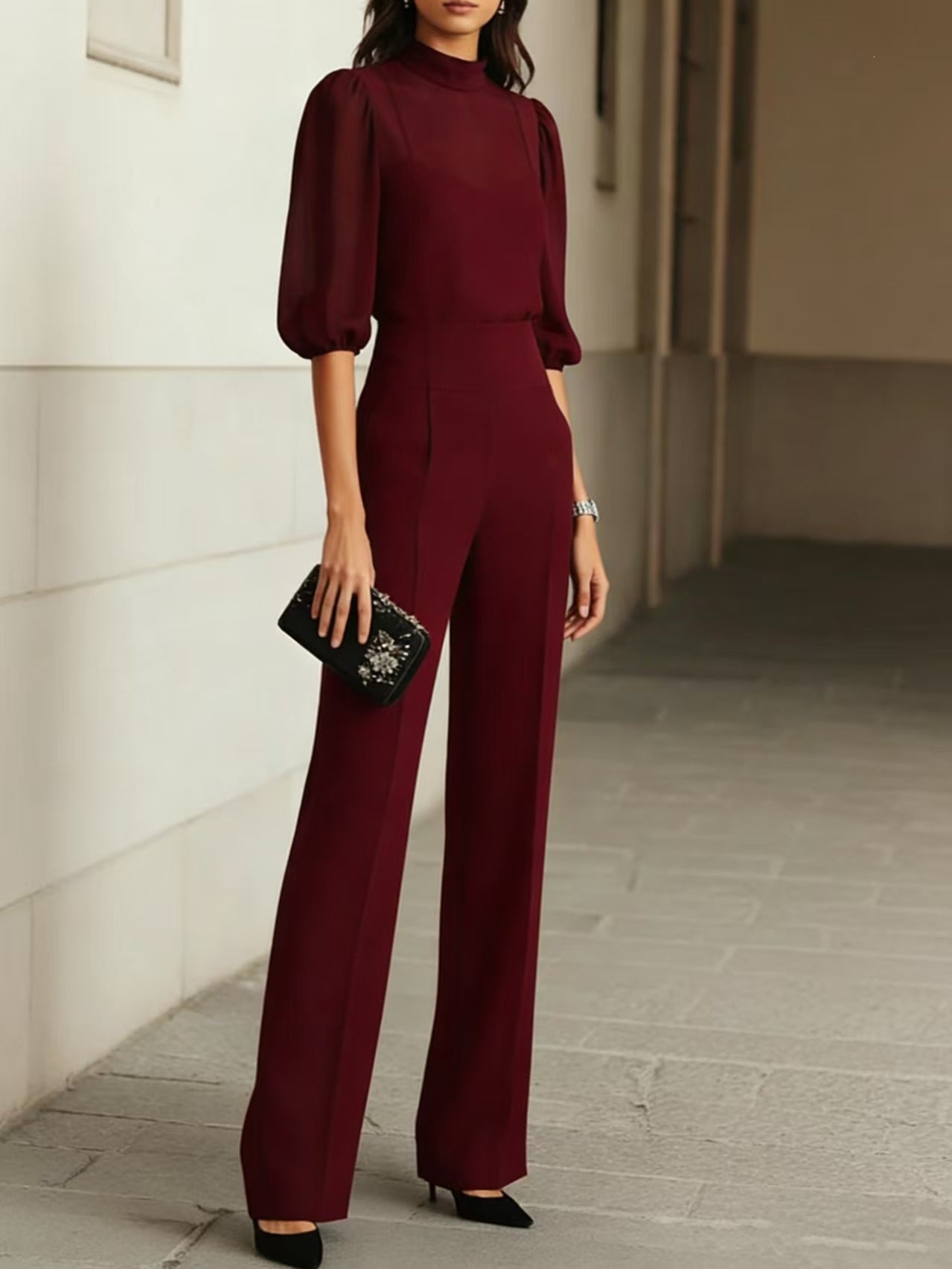 Floral Print Wide-Leg Pants