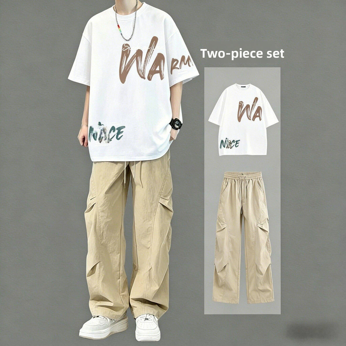 Mens Cotton T-Shirt and Pants Set