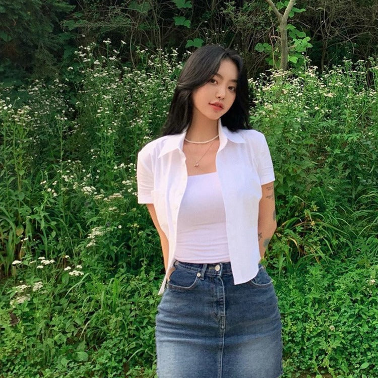 Hot girl shirt with short sleeves