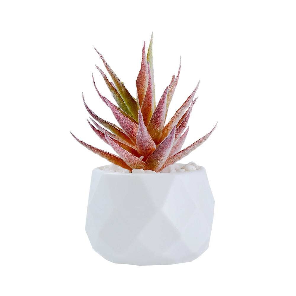 Mini Flocked Succulent Plant Decor