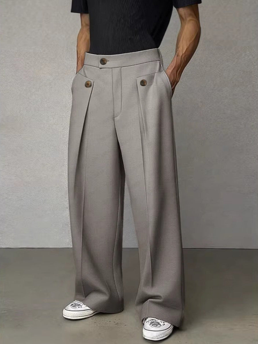 Mens Casual Straight Leg Trousers