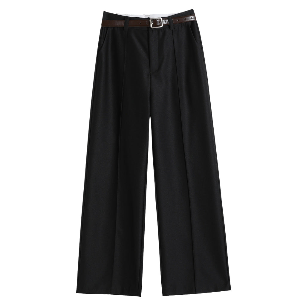 Glossy High Waist Wide Leg Trousers