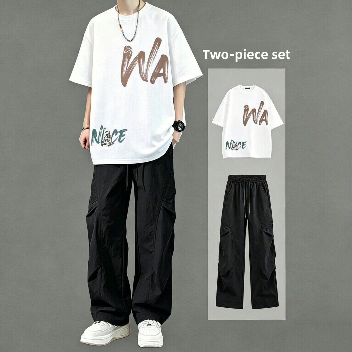 Mens Cotton T-Shirt and Pants Set