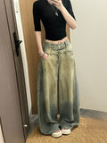 High Waist Distressed Denim Pants