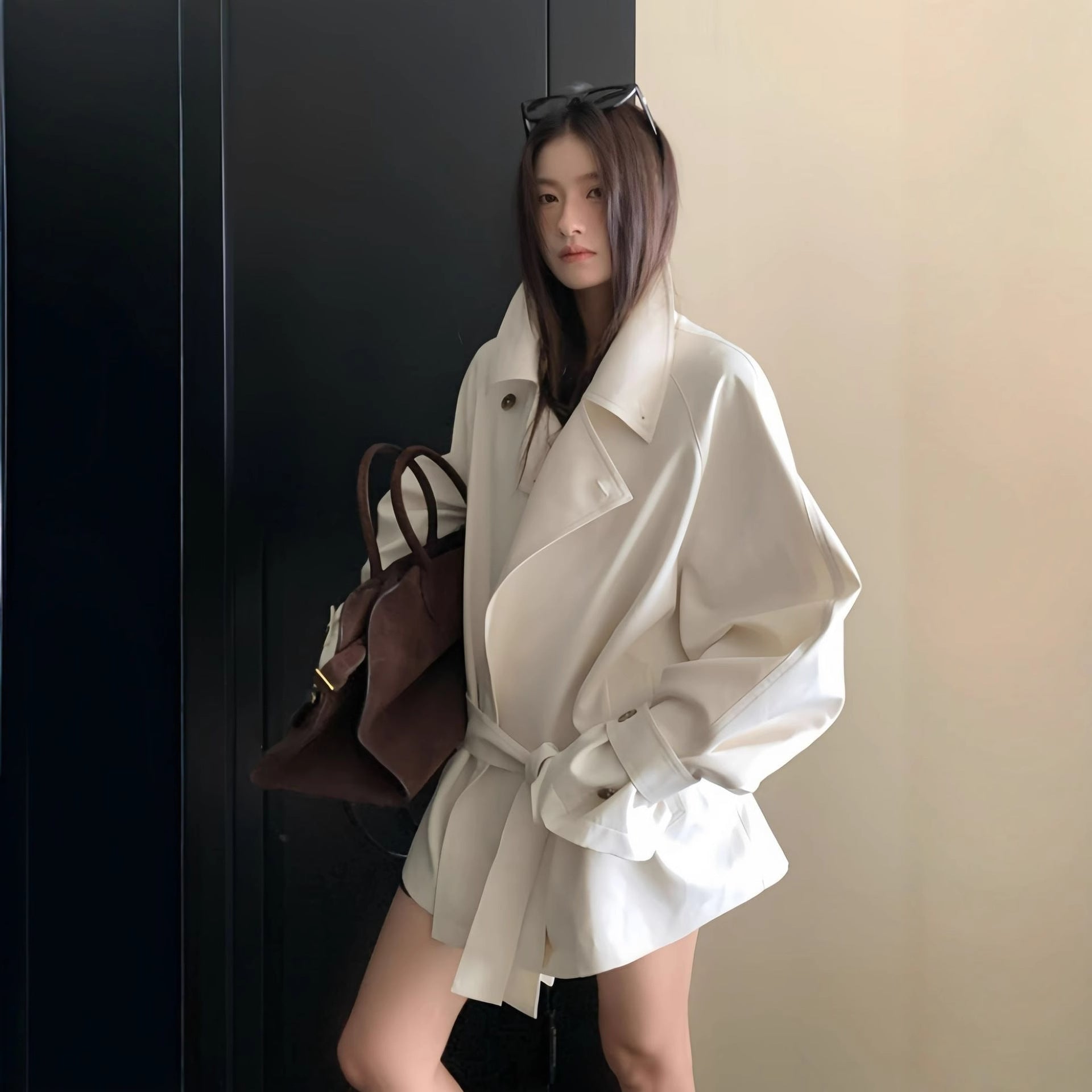 Womens Korean Style Chenille Windbreaker Jacket