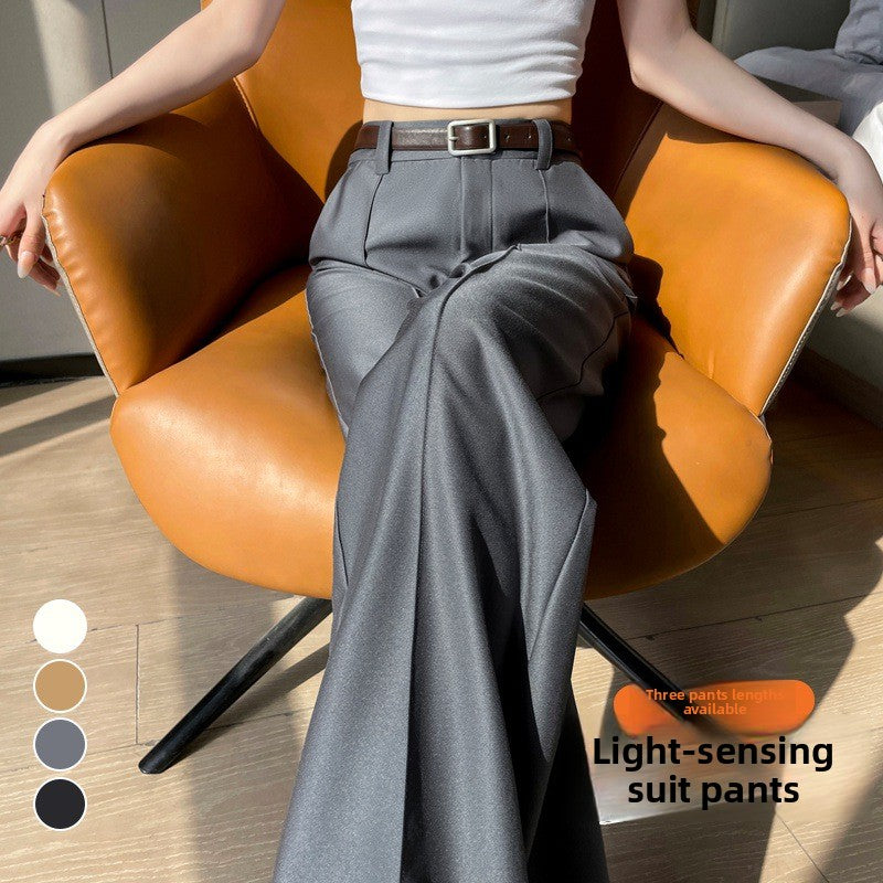 Glossy High Waist Wide Leg Trousers