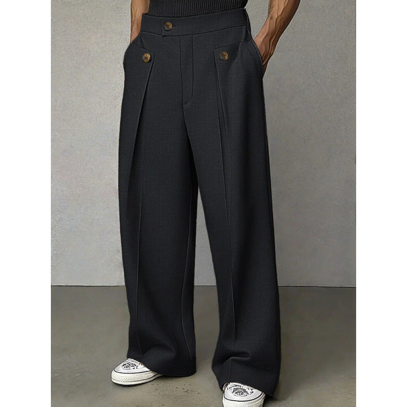 Mens Casual Straight Leg Trousers