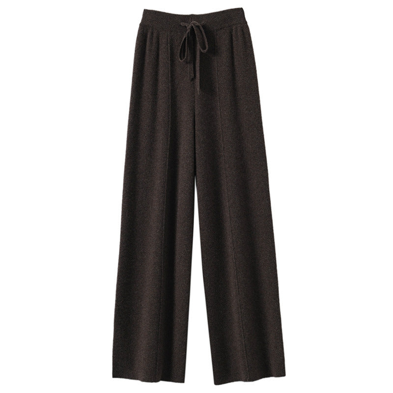 Womens High Waist Knitted Wide Leg Pants