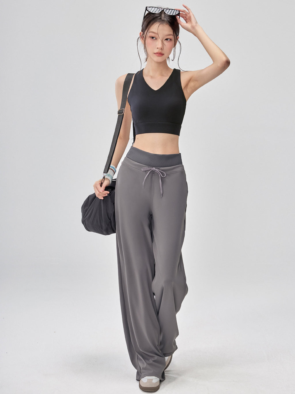 Womens High Waist Yoga Pants Wide Leg Athletic Trousers