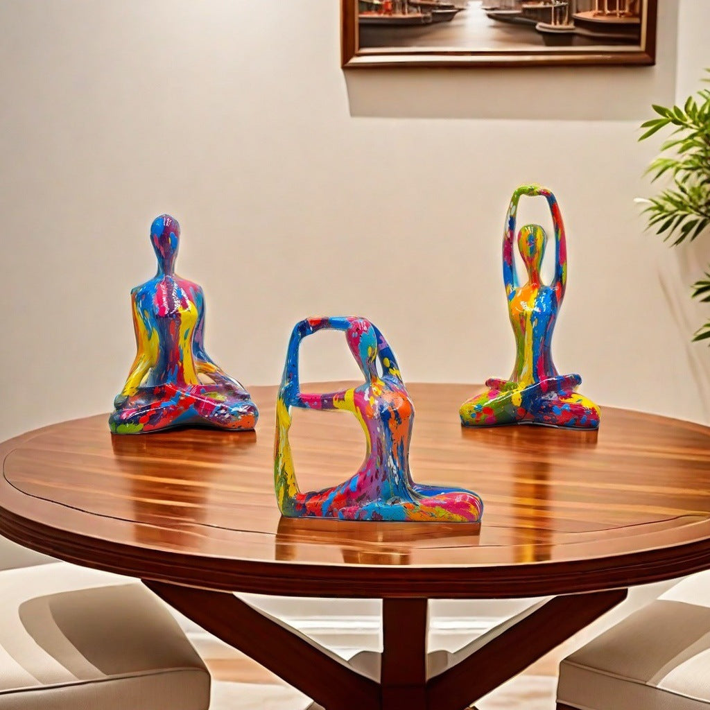 Abstract Yoga Figure Resin Home Decoration