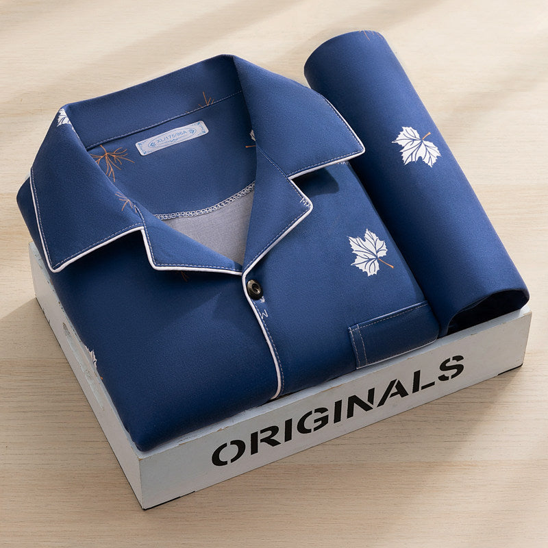 Pure Cotton Long Sleeve Pajamas for Men