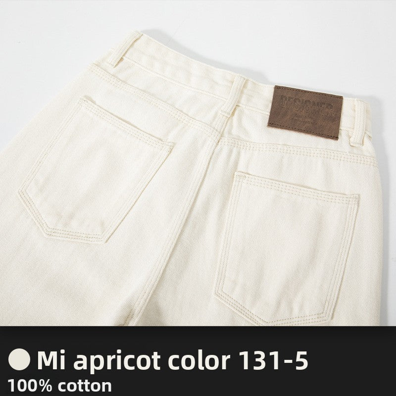 Soft High Waist Wide Leg Denim Trousers