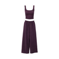 Purple Sleeveless Camisole and Wide-Leg Pants Set
