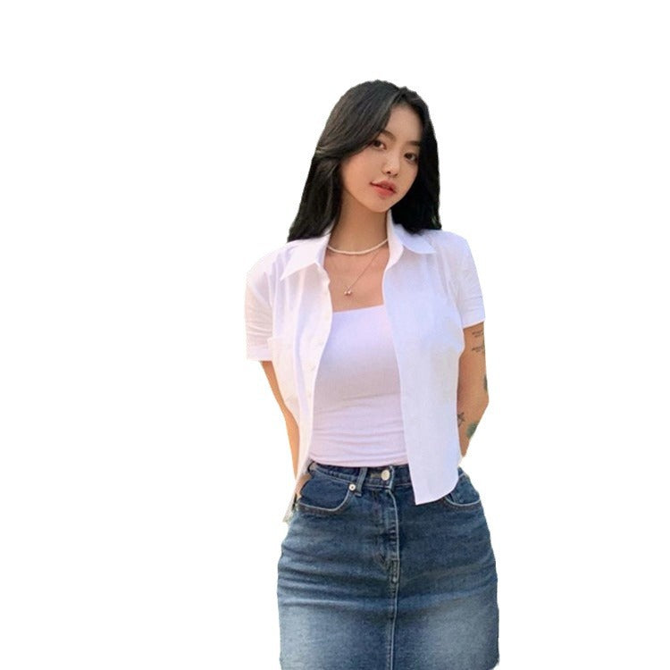 Hot girl shirt with short sleeves