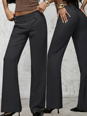 High Waist Wide Leg Flared Trousers