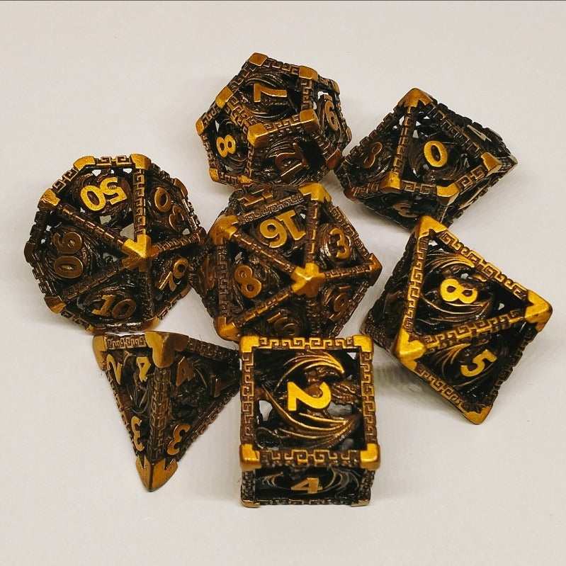 Hollow Dragon Metal DND Dice Set