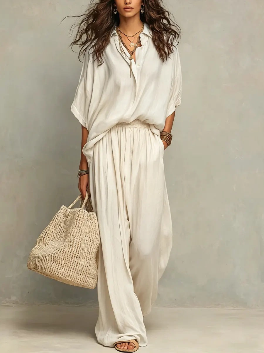 Cotton and Linen Two-Piece Set