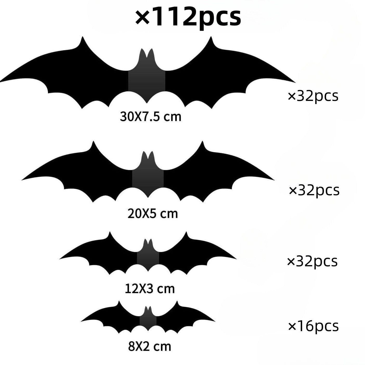 3D Halloween Bat Spider Wall Stickers