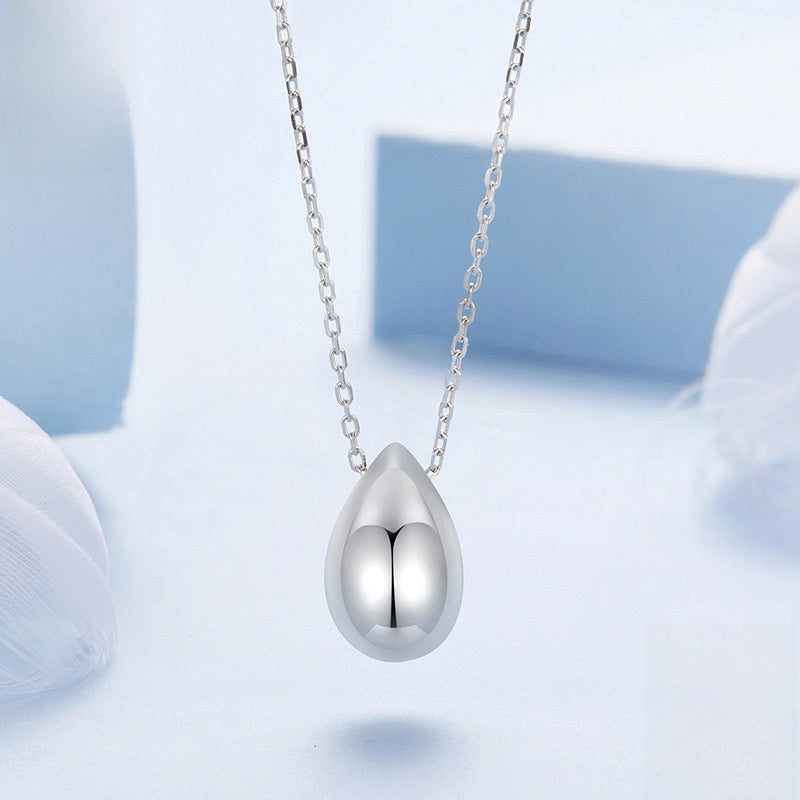 Metallic water droplet necklace