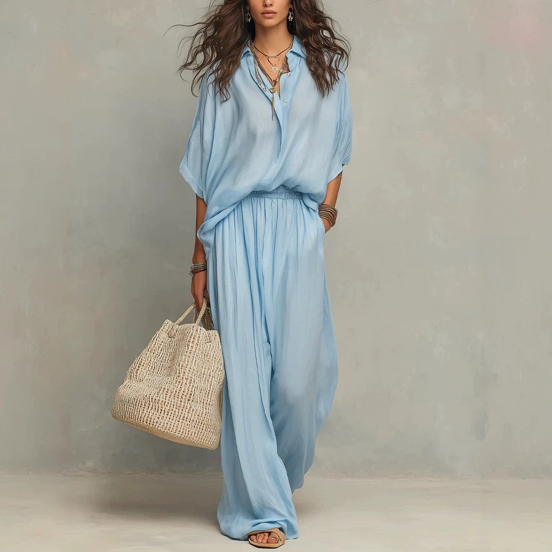 Cotton and Linen Two-Piece Set