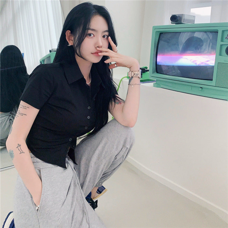 Hot girl shirt with short sleeves