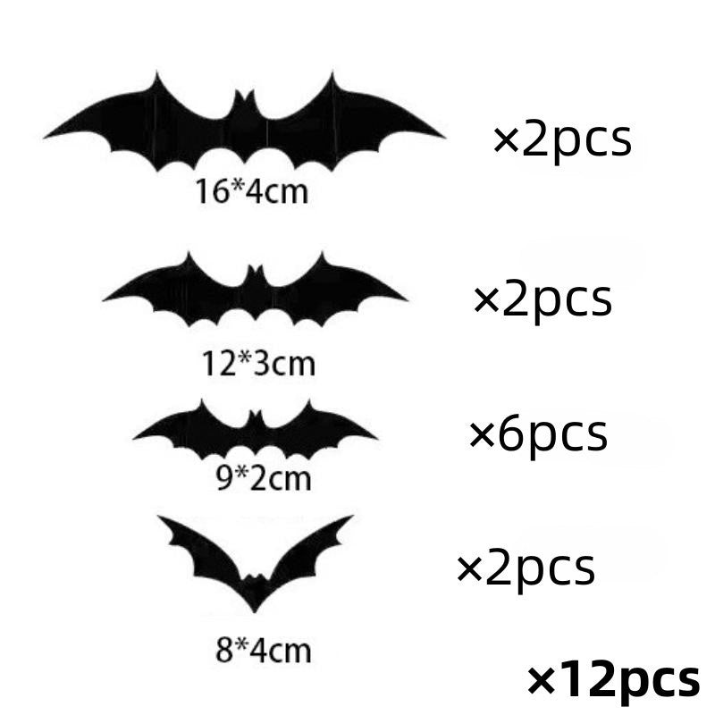 3D Halloween Bat Spider Wall Stickers