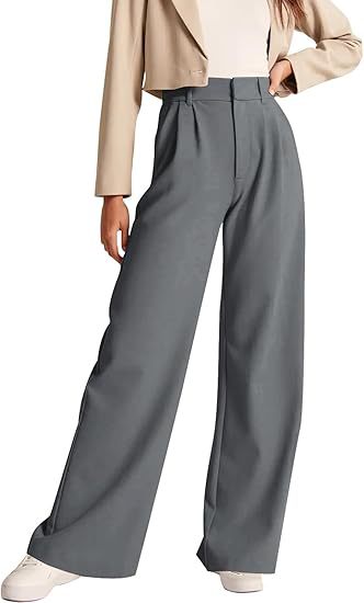 Women's High Waist Office Trousers with Zipper