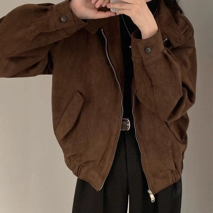 American Retro Suede Jacket for Women
