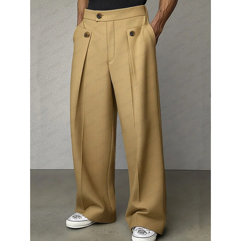 Mens Casual Straight Leg Trousers