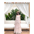 Lace Strap Flowy Long Dress
