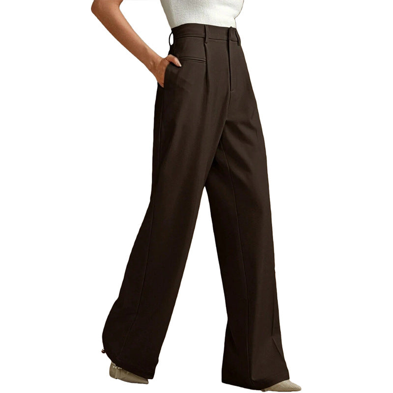 Womens High Waist Wide Leg Trousers