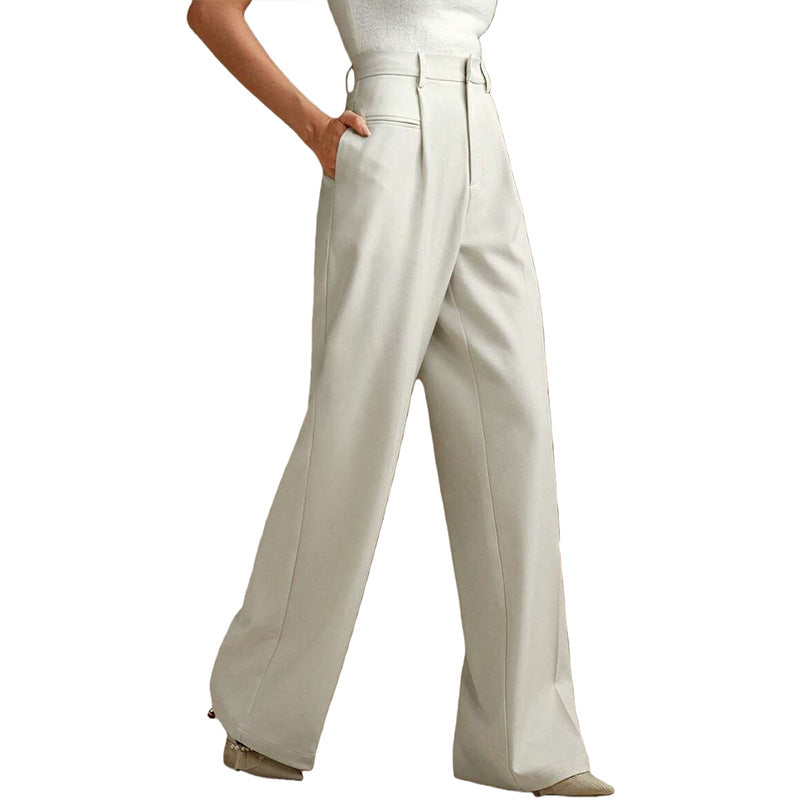 Womens High Waist Wide Leg Trousers