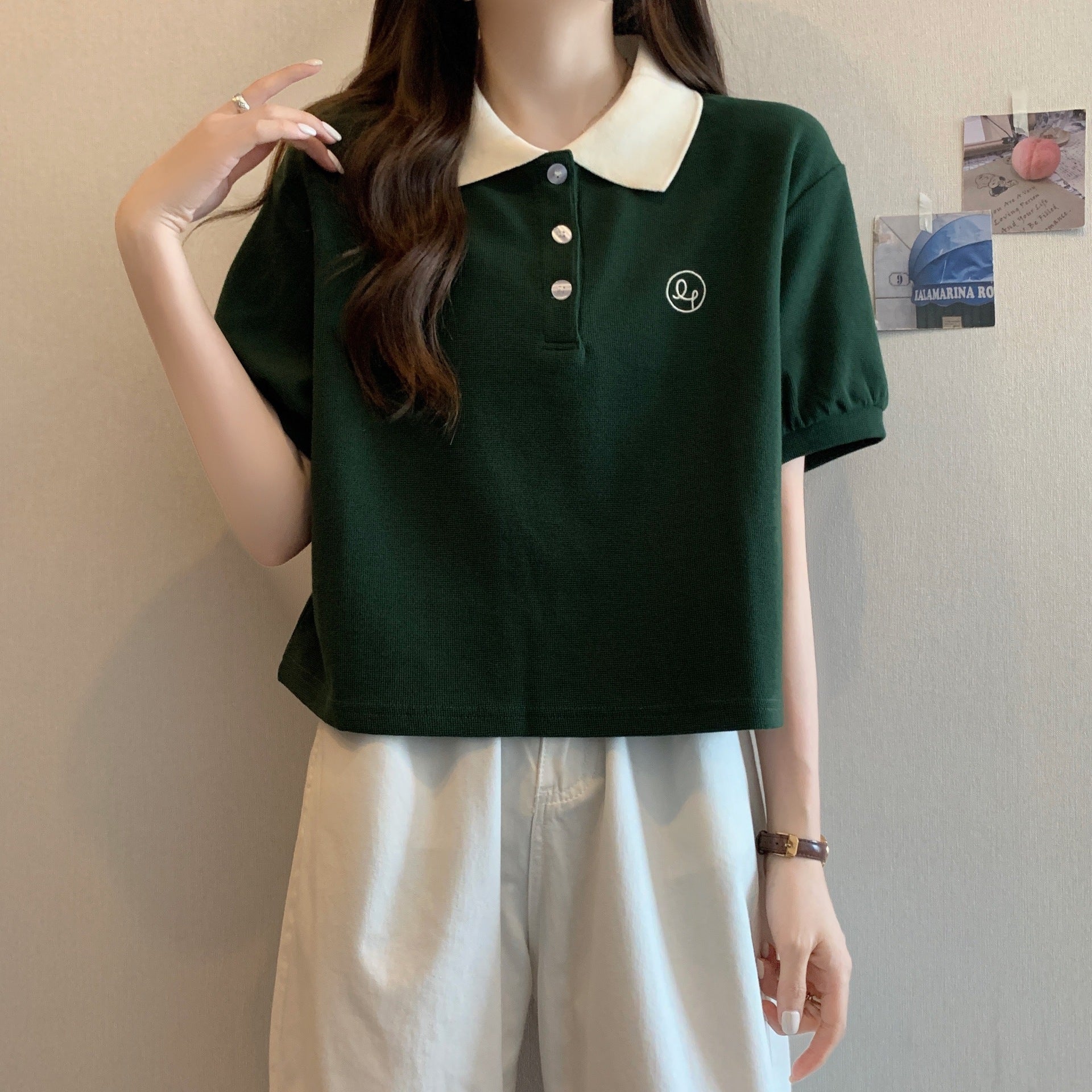 Women's Polo Collar Short Sleeve T-shirt