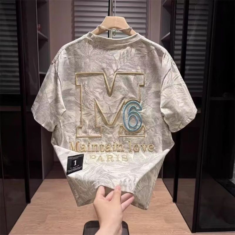 Embroidered Letter Print Mens T-shirt