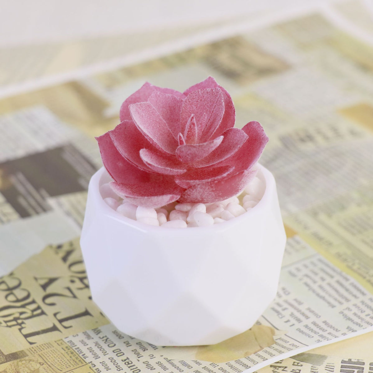 Mini Flocked Succulent Plant Decor
