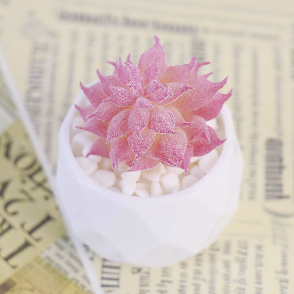 Mini Flocked Succulent Plant Decor