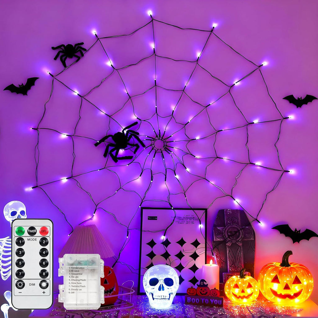 Halloween Spider Web Light with Remote Control