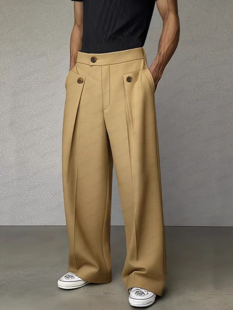 Mens Casual Straight Leg Trousers