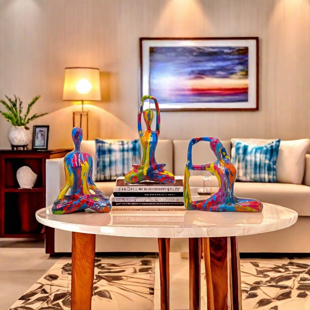 Abstract Yoga Figure Resin Home Decoration