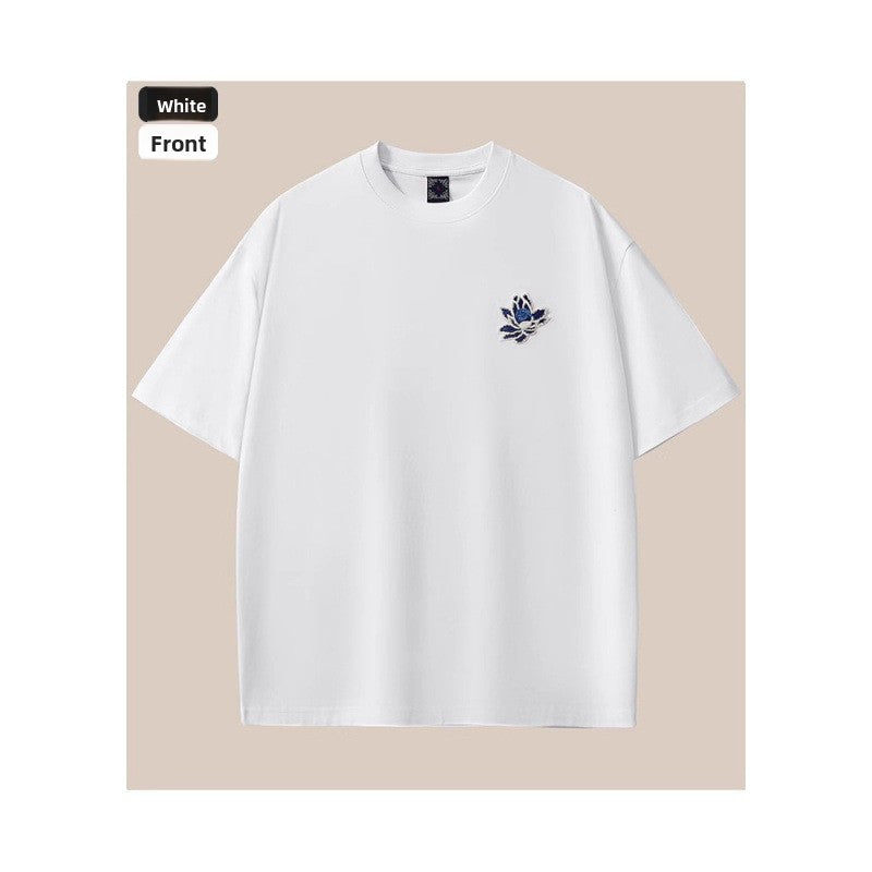 Heavyweight Cotton Short Sleeve T-Shirt with Phoenix Print