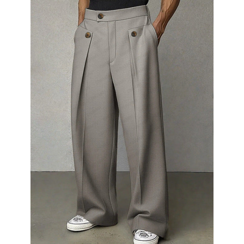 Mens Casual Straight Leg Trousers
