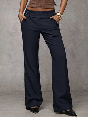 High Waist Wide Leg Flared Trousers