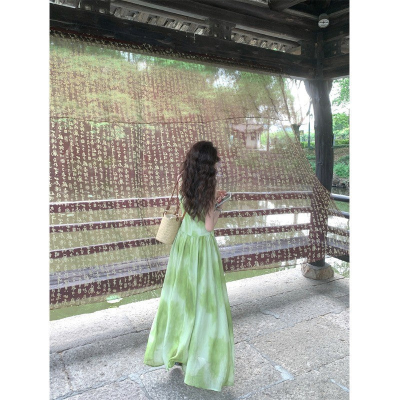 Tie-Dye Suspender A-Line Dress