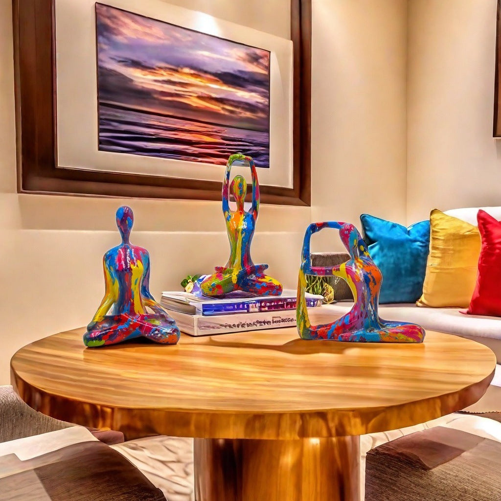 Abstract Yoga Figure Resin Home Decoration