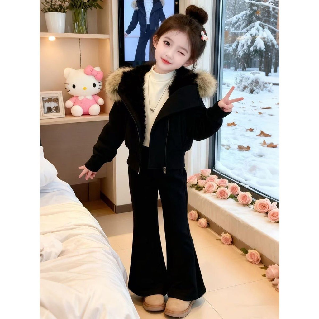 Girls Winter Fleece Jacket and Pants Set