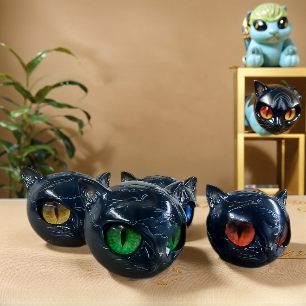 Luxury Black Cat Figurine Home Decor